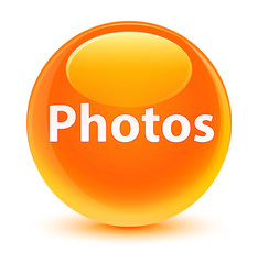 Photos glassy orange round button