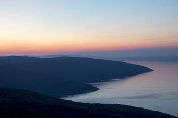 Sonnenuntergang auf der insel cres,kroatien,