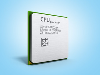 Central Computer Processors CPU High resolution 3d render on blue