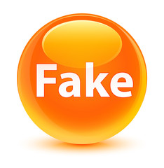 Fake glassy orange round button