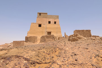 Fototapeta na wymiar Old Dongola - so called throne Hall in deserted Makuria christian state in old Sudan 