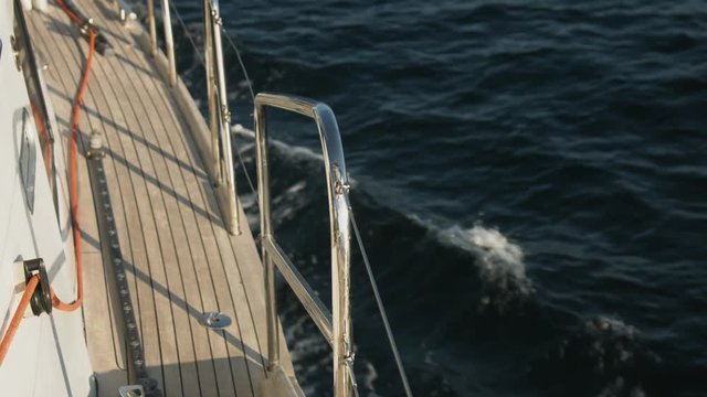 Side view of yacht, sailing in open sea