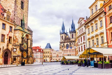 Gordijnen Old Town Square in Prague, Czech Republic © dimbar76