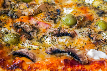 Obraz na płótnie Canvas Delicious pizza background texture