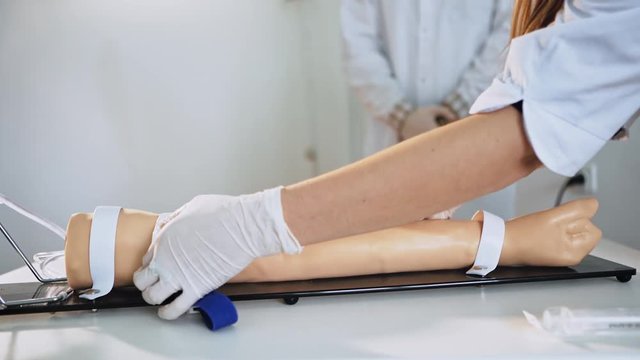 Medical student training injection