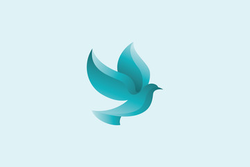 Dove Flying Vector Logo