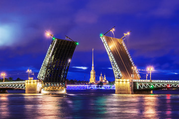 Fototapeta na wymiar Palace Bridge in St. Petersburg