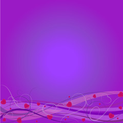 Background-Purple with Hearts and Swirls