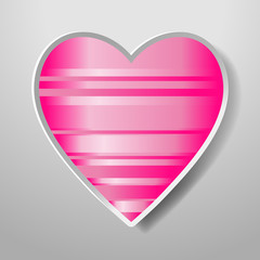 Paper Heart isolated on white background. Icon. Greeting card with a holiday on Valentine's day, March 8, Mother's Day, marriage, etc.