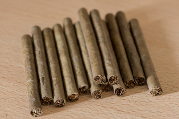 Macro photography of a lot pure cigars