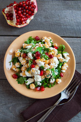 Chickpea salad with feta cheese