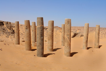 Old Dongola - The Church of the Granite Columns in deserted Makuria christian state in old Sudan   © robnaw