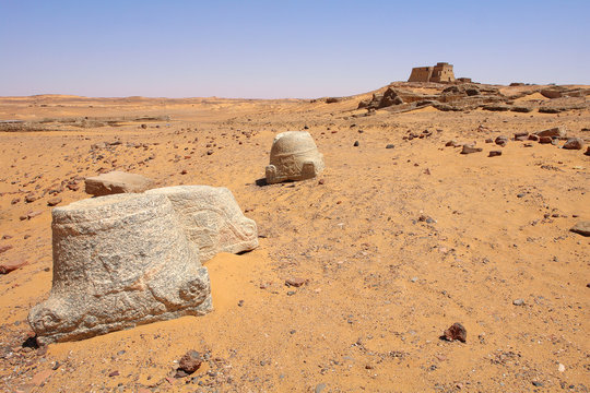 Old Dongola - so called throne Hall in deserted Makuria christian state in old  Sudan
