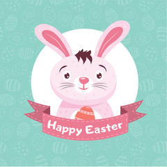 Easter Bunny On The Blue Background