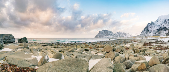 Norway  stone sea coastline © luchschenF