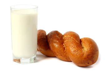 Glass of fresh milk isolated on white background