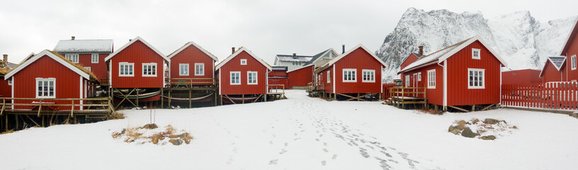 Norway red  traditional houses