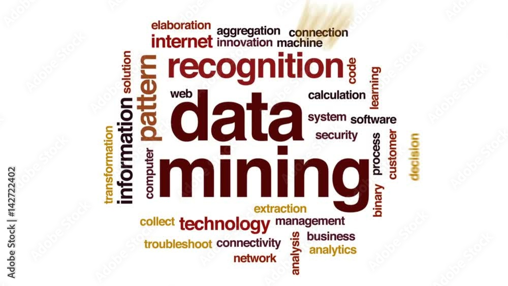 Poster data mining animated word cloud, text design animation.