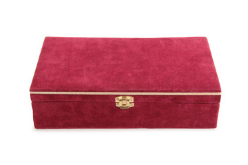 Vintage red box on white background