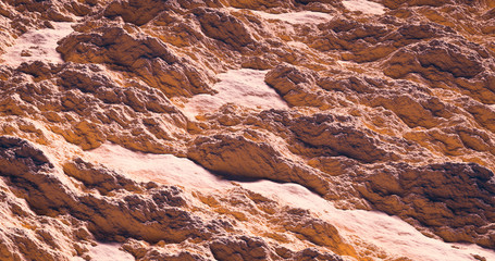 Fantastic martian landscape 3d illustration