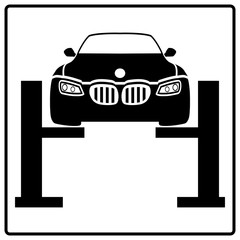 Car service. mechanic. garage. auto. icon. repair. icon. automobile. work. lift