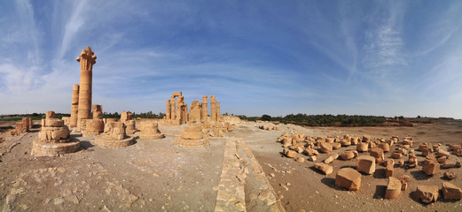 Soleb - the  ruins of a temple founded  by pharaoh Amenhotep III consecrated to the deity Amun Re © robnaw