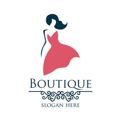 boutique logo with text space for your slogan / tagline, vector illustration