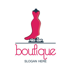 boutique logo with text space for your slogan / tagline, vector illustration