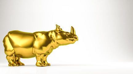 golden 3d rendering of an animal isolated on white
