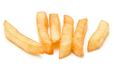 French Fried Potatoes isolated on white background