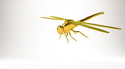 golden 3d rendering of an animal isolated on white