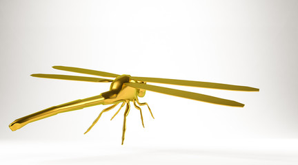 golden 3d rendering of an animal isolated on white