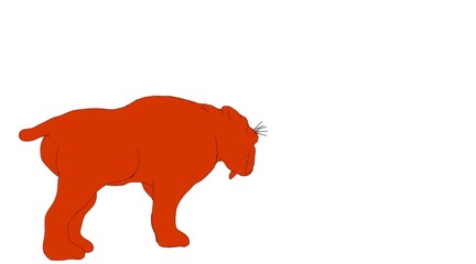 outlined animal isolated on white 3d rendering