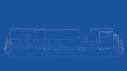 3d rendering of an outlined truck