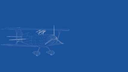 3d rendering of an outlined airplane