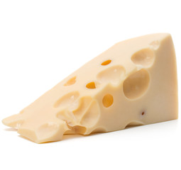 Cheese block isolated on white background cutout