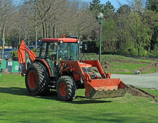 Fototapeta premium Engin de travaux, Pelleteuse 