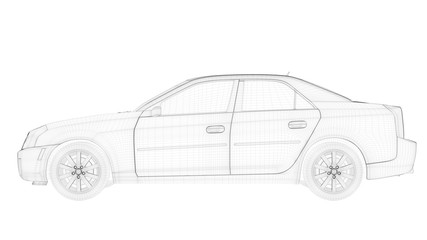 3d rendering of an outlined object