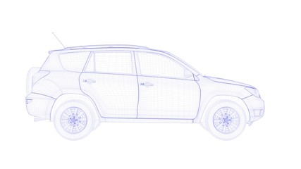 3d rendering of an outlined object