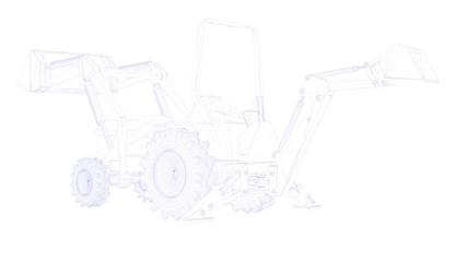 3d rendering of an outlined object