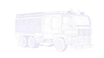 3d rendering of an outlined object