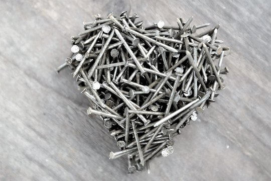 heart made of nails, for father's day, anniversary or Valentine