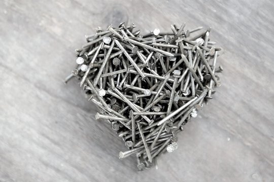 heart made of nails, for father's day, anniversary or Valentine