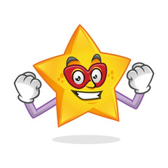 Superhero star mascot, superhero star character, star cartoon vector
