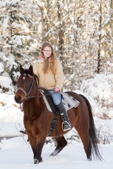 Fototapeta premium Winter horseback riding