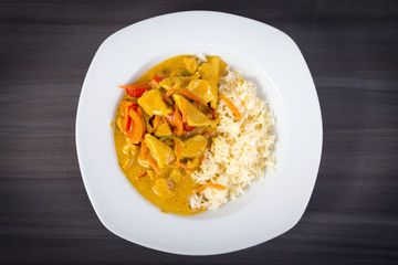 homemade chicken curry with rice