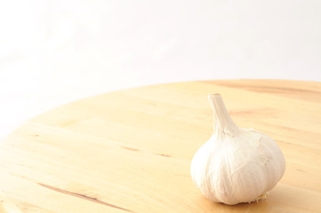 Garlic on wooden