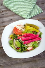 vegetable salad with pickled turnip