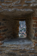 Aerial view of the city of Deva from fortress build in 1250