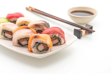 Fototapeta premium mixed sushi roll - japanese food style